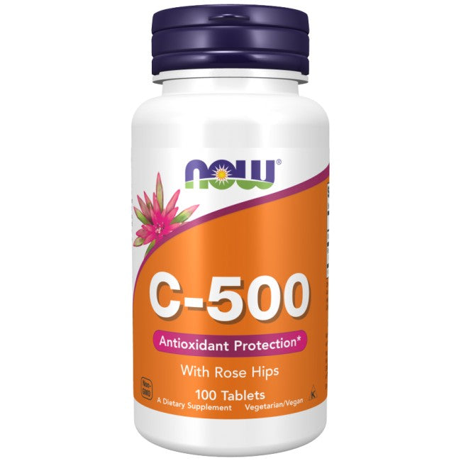 NOW Foods Vitamin C-500 с шипка, 100 таблетки