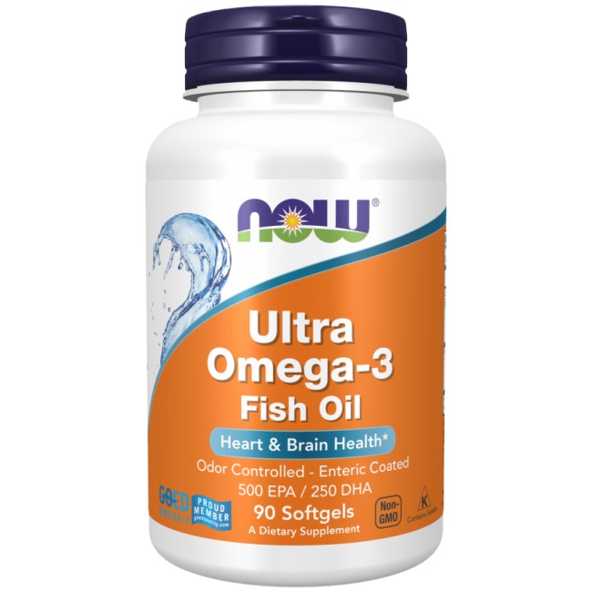 NOW Foods Ultra Omega-3 – 500 mg EPA + 250 mg DHA, 90 софтгел капсули