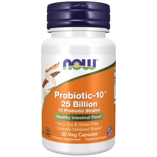 NOW Foods Probiotic-10 – 25 милиарда CFU, 30 растителни капсули