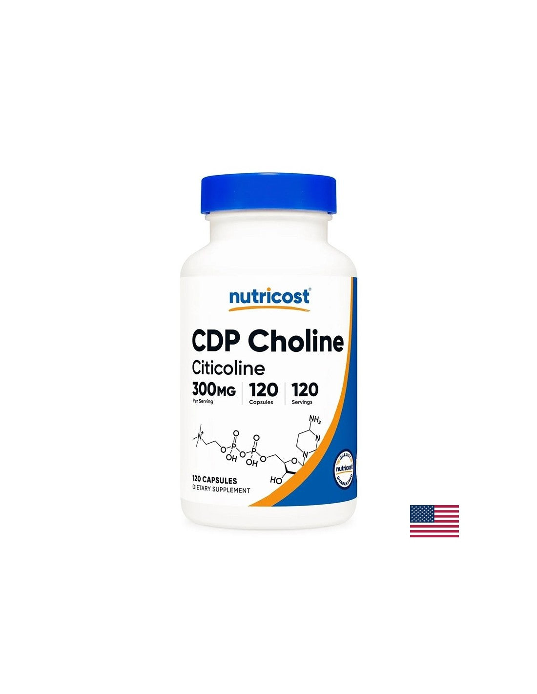 Nutricost CDP Choline – цитиколин 300 mg, 120 капсули