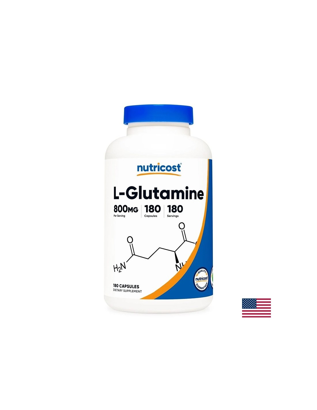 Nutricost L-Glutamine – L-глутамин 800 mg, 180 капсули