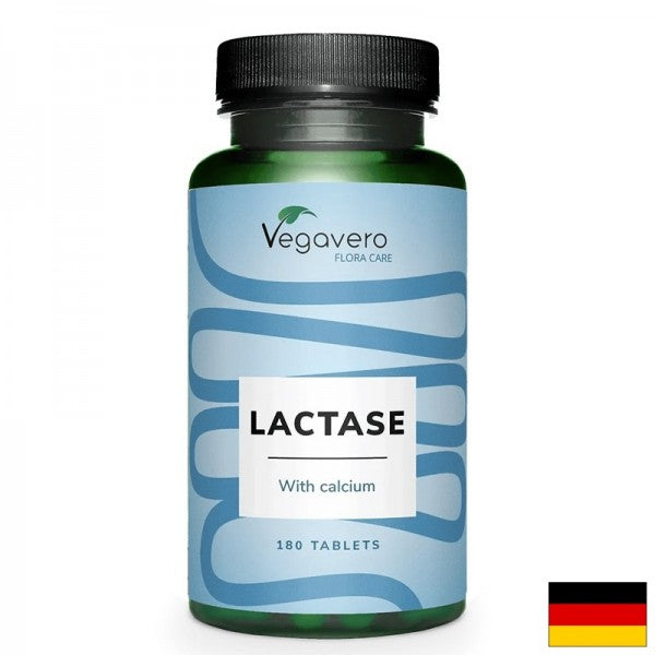 Vegavero Lactase 10 000 FCC – лактаза с калций 162 mg, 180 таблетки