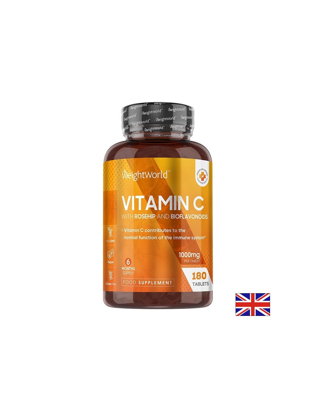 WeightWorld Витамин C 1000 mg с шипка, 180 таблетки